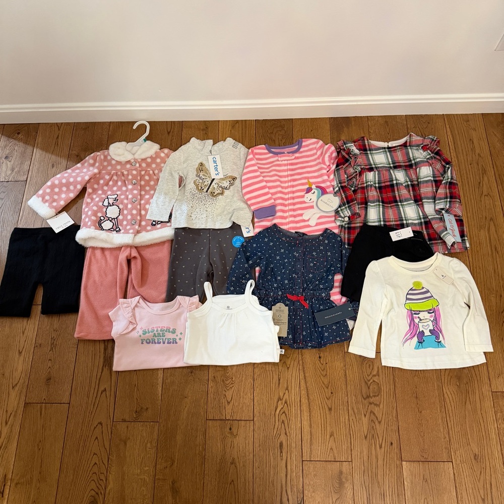 Baby Girls Fall Winter Size 12-18M Clothing Bundle Outfits Dresses Bodysuit New